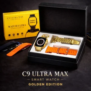 C9 Ultra Max Gold Edition Smart Watch 2.1″ Infinite HD Display, Calls, Health Tracking & Smart Notifications