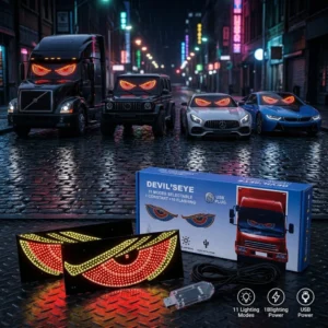 Devil Eye Car Windshield Light, Plug & Play USB LED Car Eye Light with 11 Demon Eye Signal Light Modes for Cars and Trucks